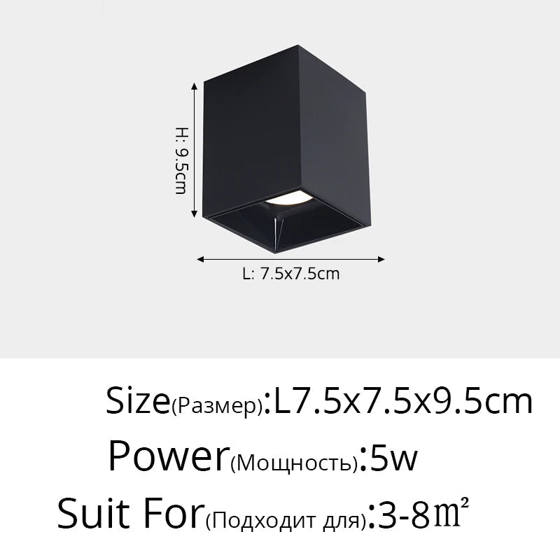 projecteur led rond carré surface montée angle réglable