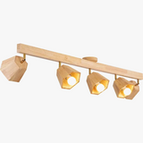 Plafonnier à spots en bois géométrique de Style japonais