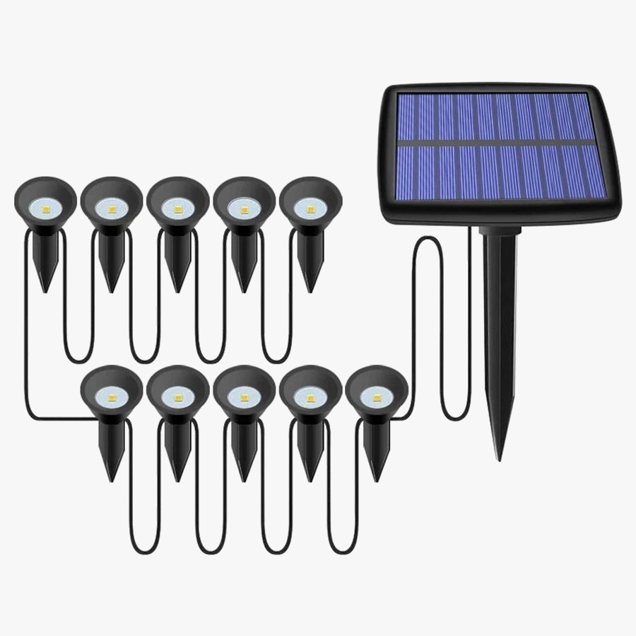 projecteur solaire 10 en 1 pour éclairage extérieur polyvalent étanche