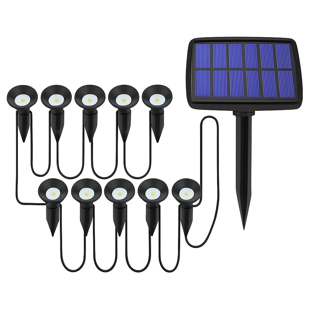 projecteur solaire 10 en 1 pour jardin et extérieur éclairage décoratif