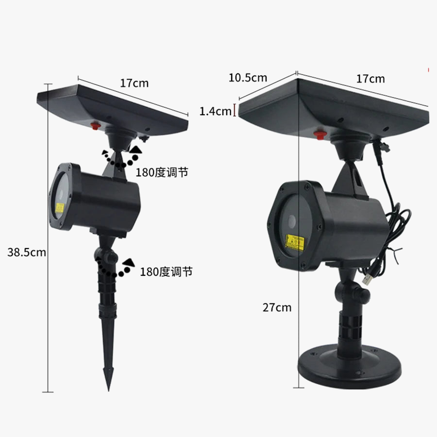 projecteur solaire lumineux pour décorations de noël extérieures