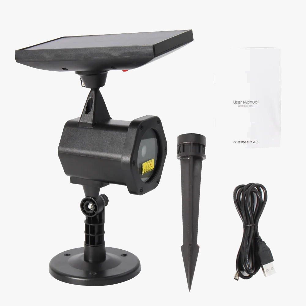 projecteur solaire lumineux pour décorations de noël extérieures
