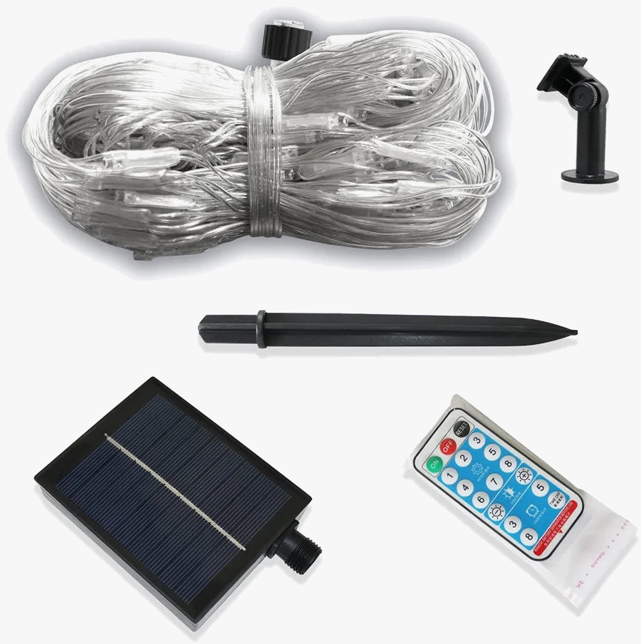 réseau de led solaire étanche pour décoration extérieure jardin