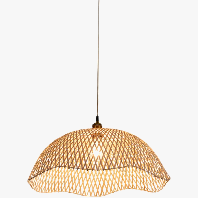 Rétro bambou tissage osier rotin suspension lumières à la main bambou lampe Restaurant salon chambre décor suspension