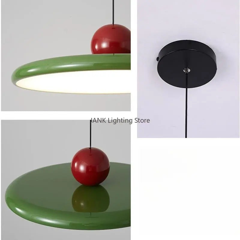 Rétro médiéval Bauhaus soucoupe volante suspension Restaurant salon étude lustre créatif LED lampe de décoration intérieure
