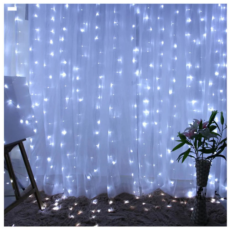 rideau lumineux led glaçons guirlande décorative pour fêtes et mariages