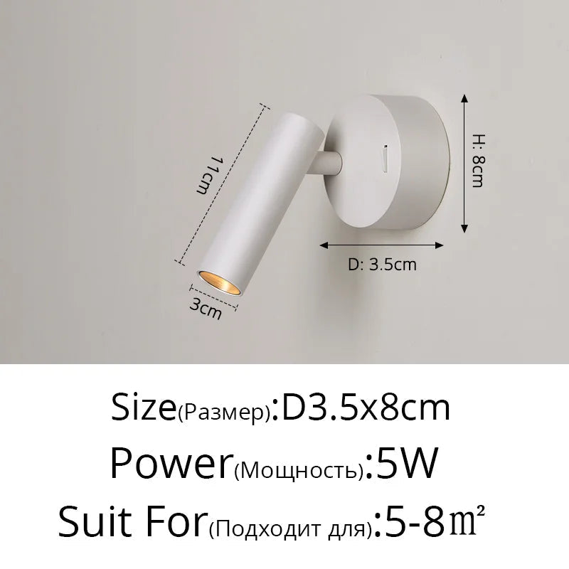 Rotatif 	 moderne applique murale LED lampes noir blanc salon TV fond applique allée lumières projecteur éclairage intérieur décor à la maison