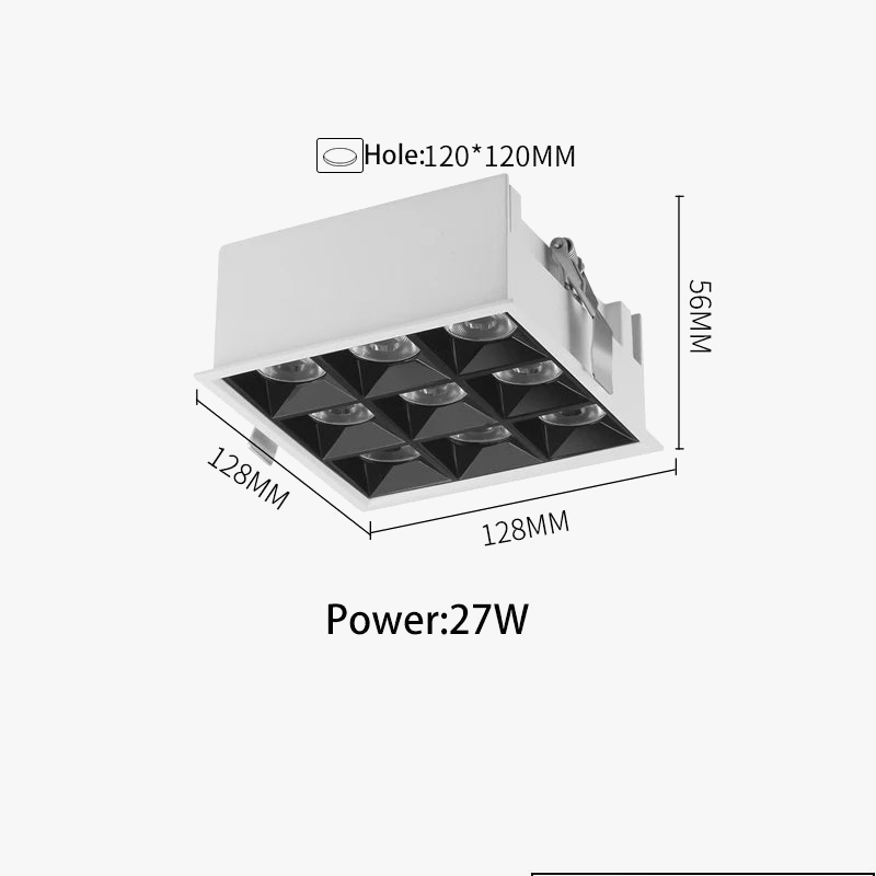 led bande projecteur linéaire anti-éblouissement grille cob intégrée