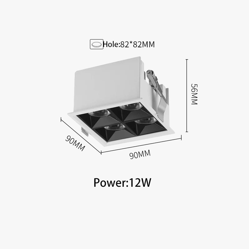 led bande projecteur linéaire anti-éblouissement grille cob intégrée