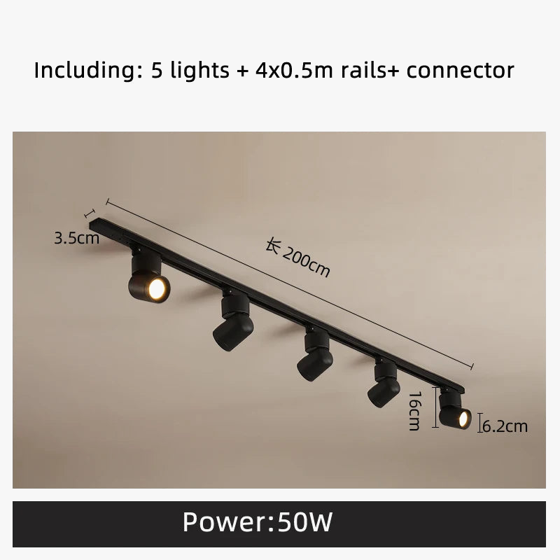 led éclairage sur rail pour magasin foco projecteur