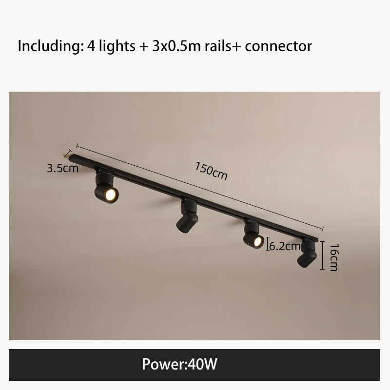 led éclairage sur rail pour magasin foco projecteur