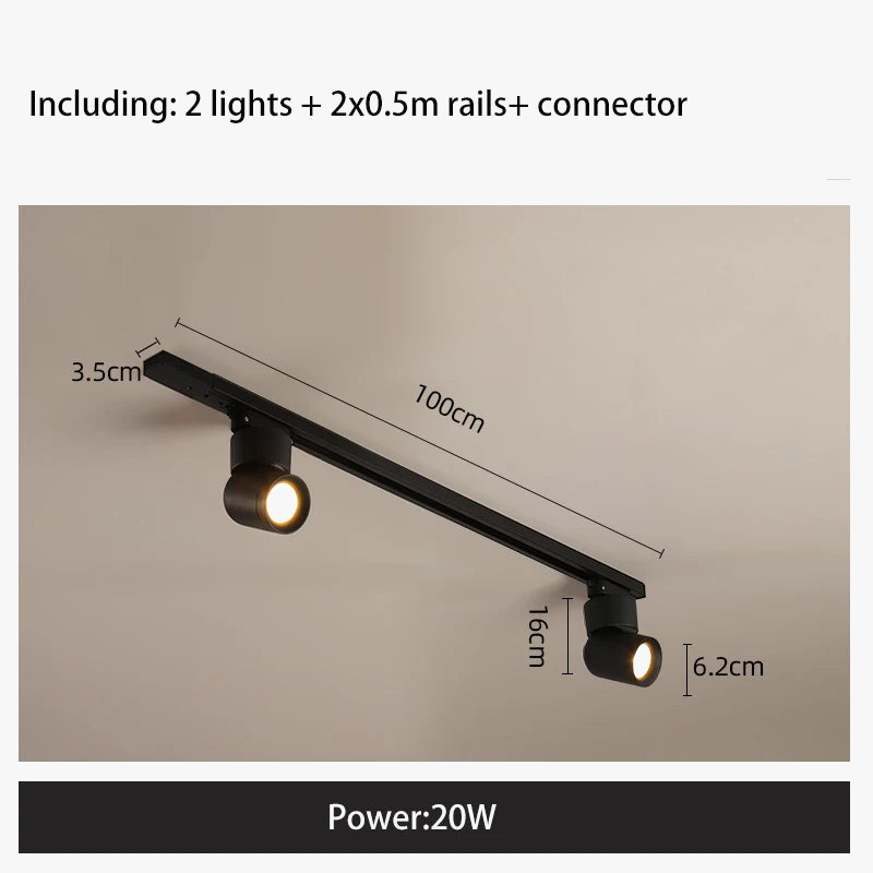 led éclairage sur rail pour magasin foco projecteur