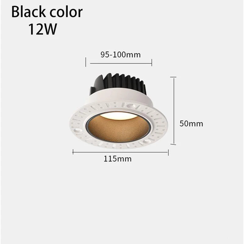 led sans bordure downlight spots remplaçables encastrés pour éclairage intérieur