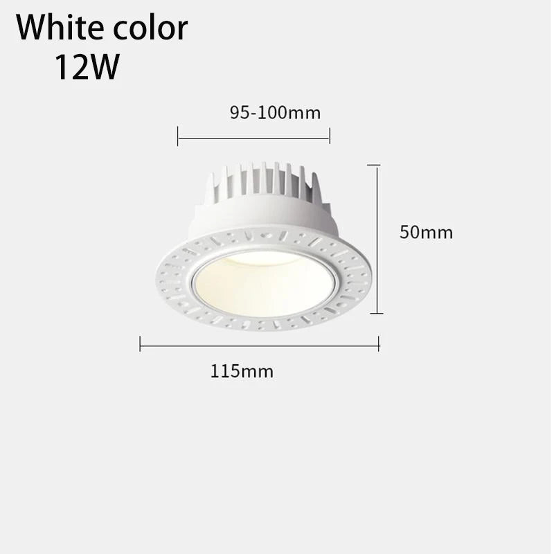 led sans bordure downlight spots remplaçables encastrés pour éclairage intérieur