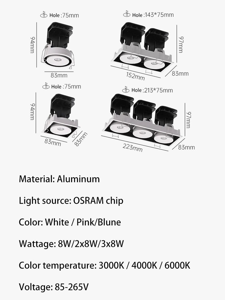 projecteur led zigbee tuya intensité réglable pour maison et hôtel