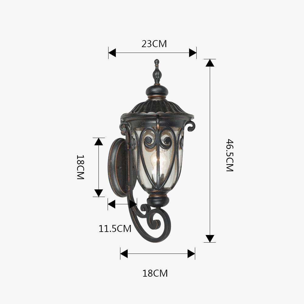 Lampadaire et applique murale vintage étanche pour jardin sandiy