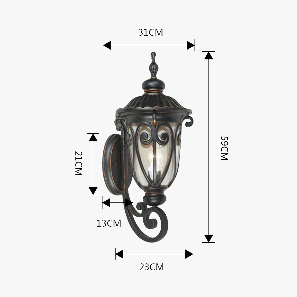 Lampadaire et applique murale vintage étanche pour jardin sandiy