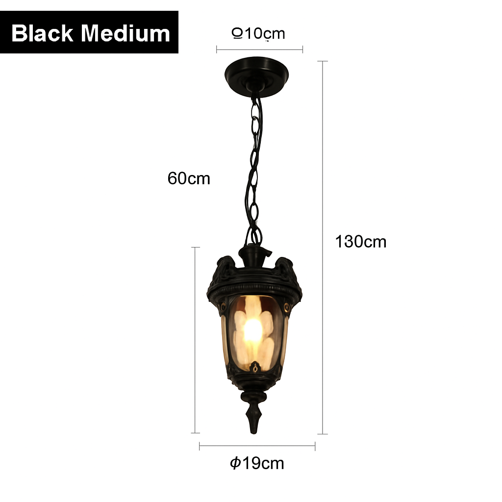 SANDIY Rétro Lustre Vintage Extérieur Plafond Suspension Europe Suspension pour Jardin Porche Balcon Cour Éclairage Public