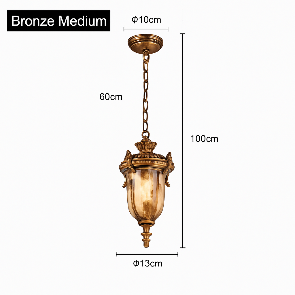 SANDIY Rétro Lustre Vintage Extérieur Plafond Suspension Europe Suspension pour Jardin Porche Balcon Cour Éclairage Public