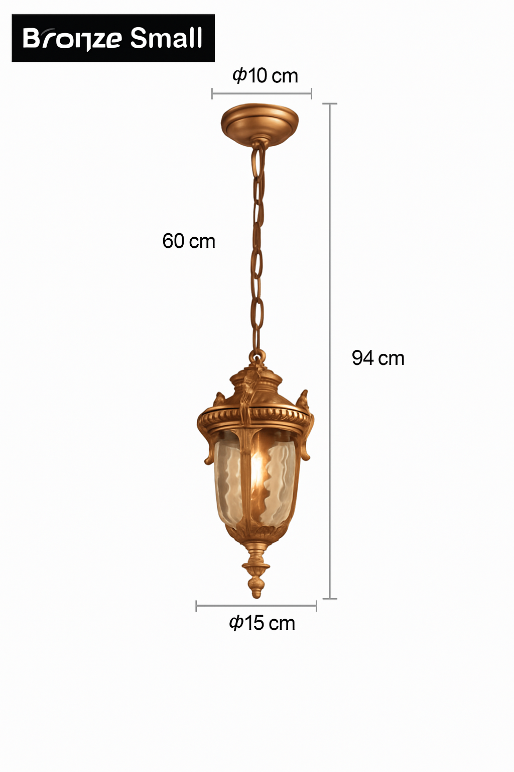SANDIY Rétro Lustre Vintage Extérieur Plafond Suspension Europe Suspension pour Jardin Porche Balcon Cour Éclairage Public