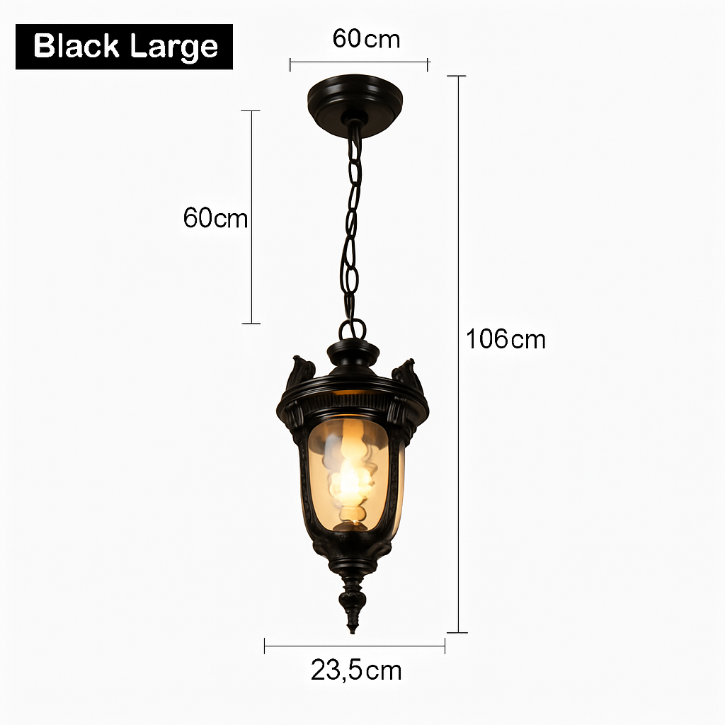 SANDIY Rétro Lustre Vintage Extérieur Plafond Suspension Europe Suspension pour Jardin Porche Balcon Cour Éclairage Public