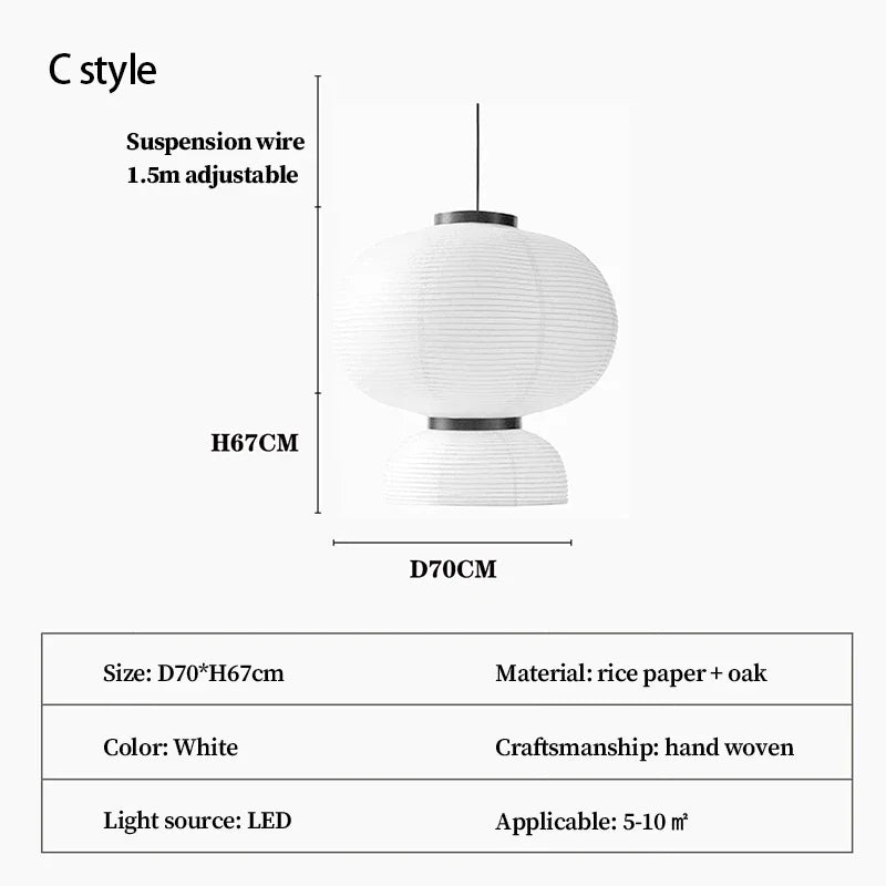SANDYHA lanterne chinoise papier de riz lustre Art décor concepteur lampe à LED chambre salon salle à manger suspension éclairage fait à la main
