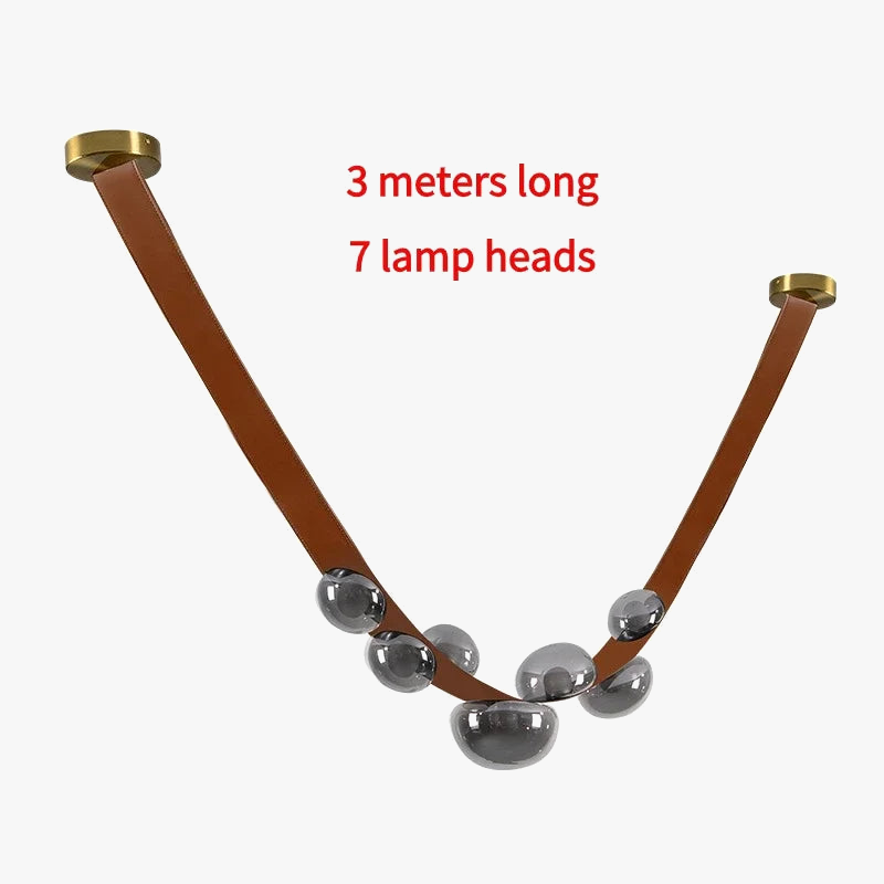 sandyha lustre en cuir avec suspension led design moderne