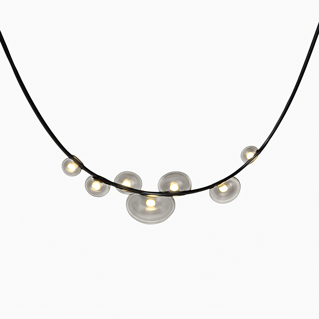 sandyha lustre led en cuir design suspension éclairage décoration