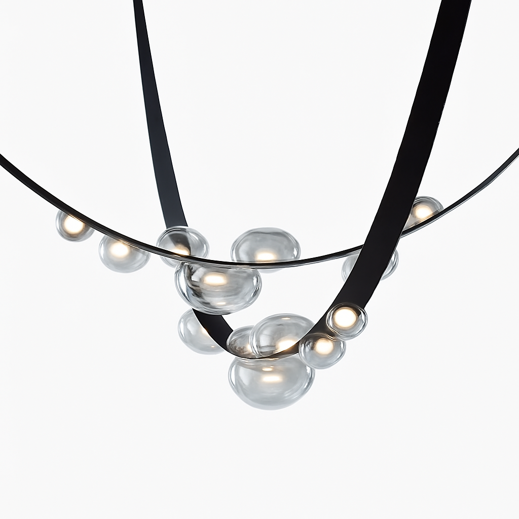 sandyha lustre led en cuir design suspension éclairage décoration