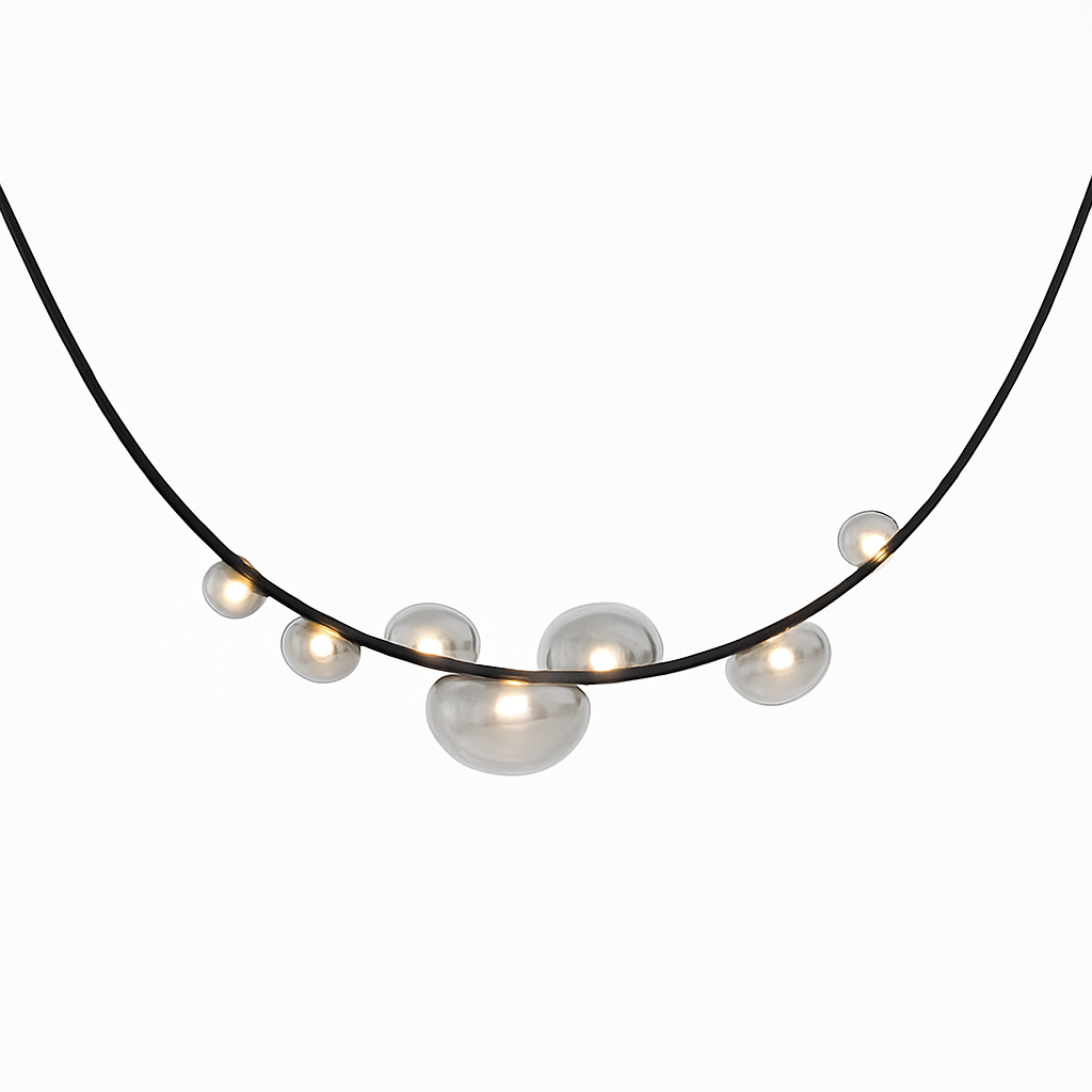 sandyha lustre led en cuir design suspension éclairage décoration