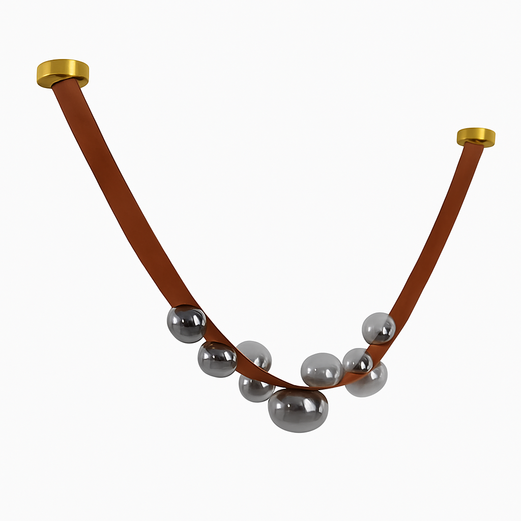 sandyha lustre led en cuir design suspension éclairage décoration