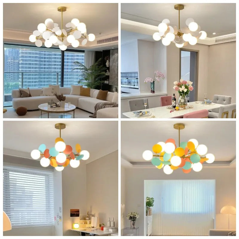 sandyha lustre moderne en verre coloré design créatif pour hôtel