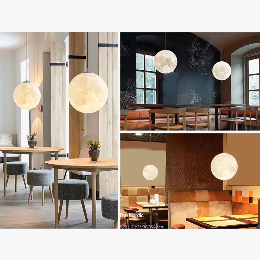 suspension pleine lune LED pour salon salle à manger chambre barre Table lumières