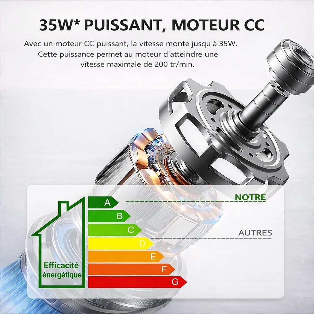 Ventilateur de plafond chromé sans éclairage, effet bois clair — Argousier