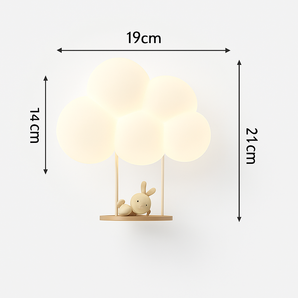 Singe Lumière Dessin Animé Animal Applique Nuage Blanc Applique Chambre D'enfant Veilleuse Chambre D'enfant Lampe De Chevet Protection Des Yeux