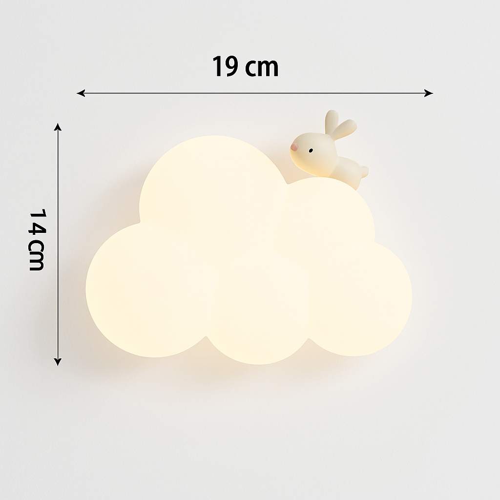 Singe Lumière Dessin Animé Animal Applique Nuage Blanc Applique Chambre D'enfant Veilleuse Chambre D'enfant Lampe De Chevet Protection Des Yeux