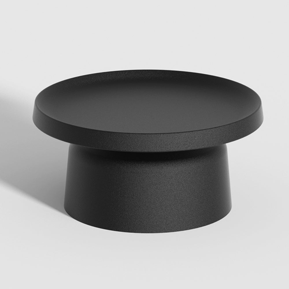 Lampe de sol en métal noir en forme de table basse ronde — Prunelle