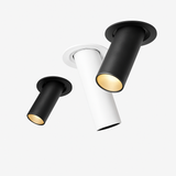 Spot de Plafond Tube Long noir/blanc encastré Led point lampe Angle rotatif 12w