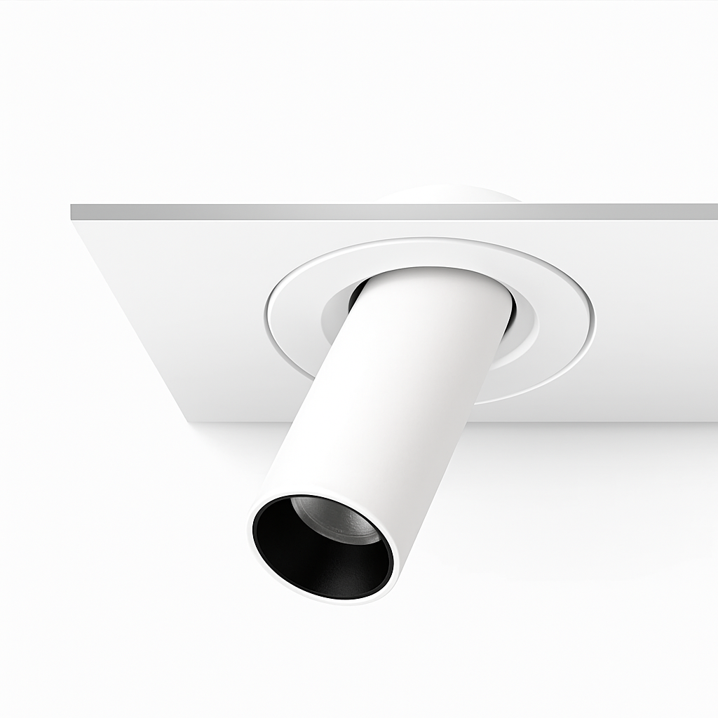 Spot de Plafond Tube Long noir/blanc encastré Led point lampe Angle rotatif 12w