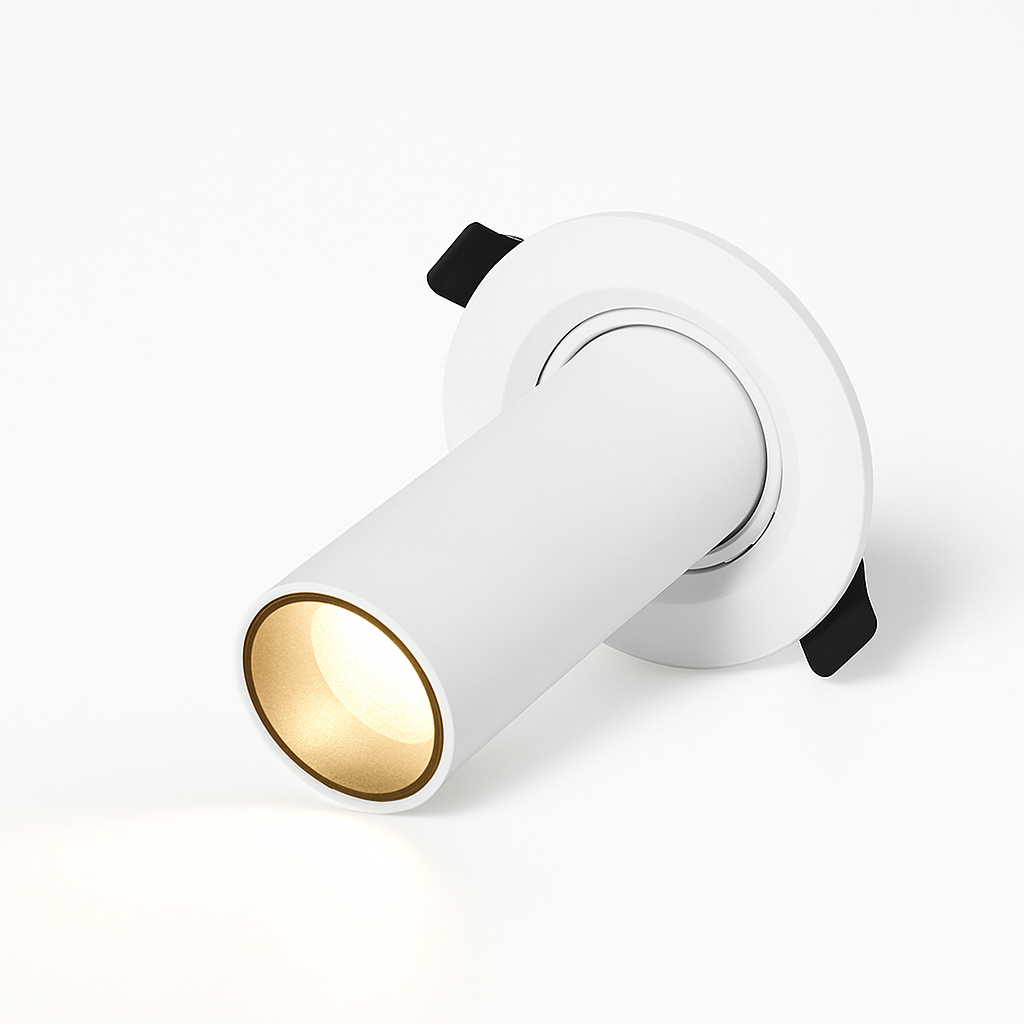 Spot de Plafond Tube Long noir/blanc encastré Led point lampe Angle rotatif 12w