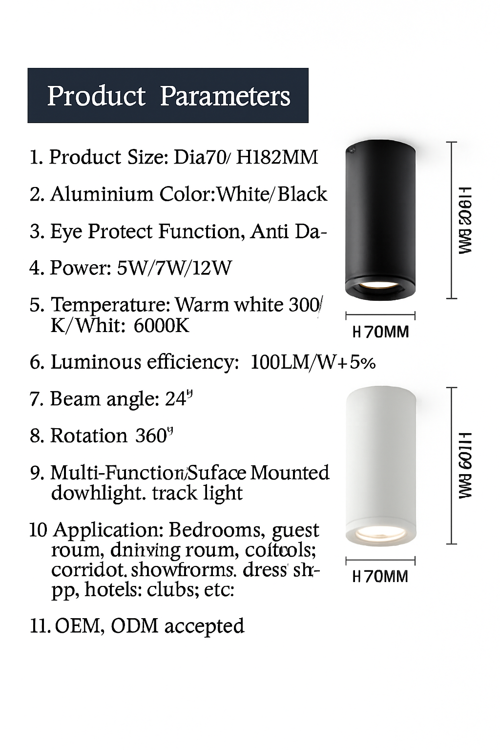 Spot design LED avec orientation à 90° Silla