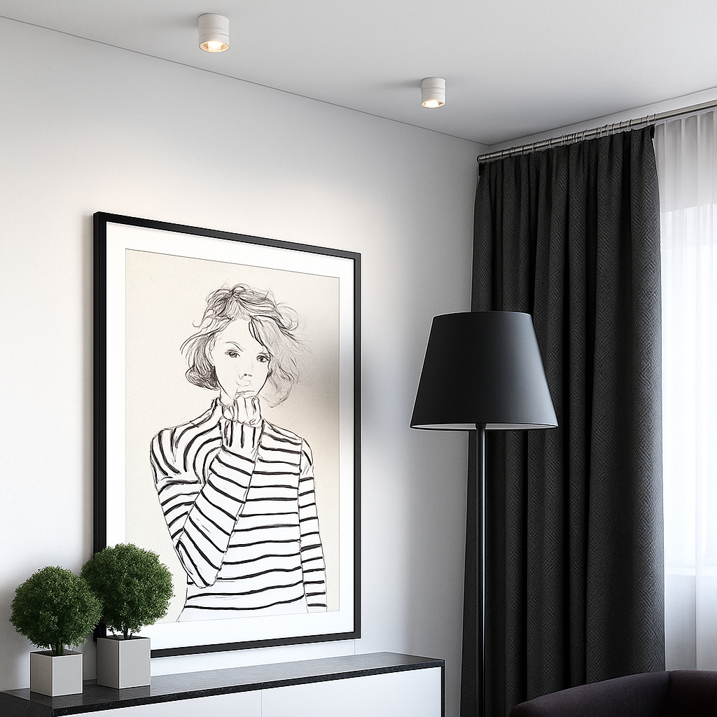 Spot design LED rond avec bande lumineuse Loft