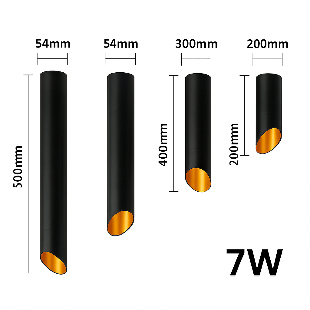 Spot design LED tube aluminium style géométrique