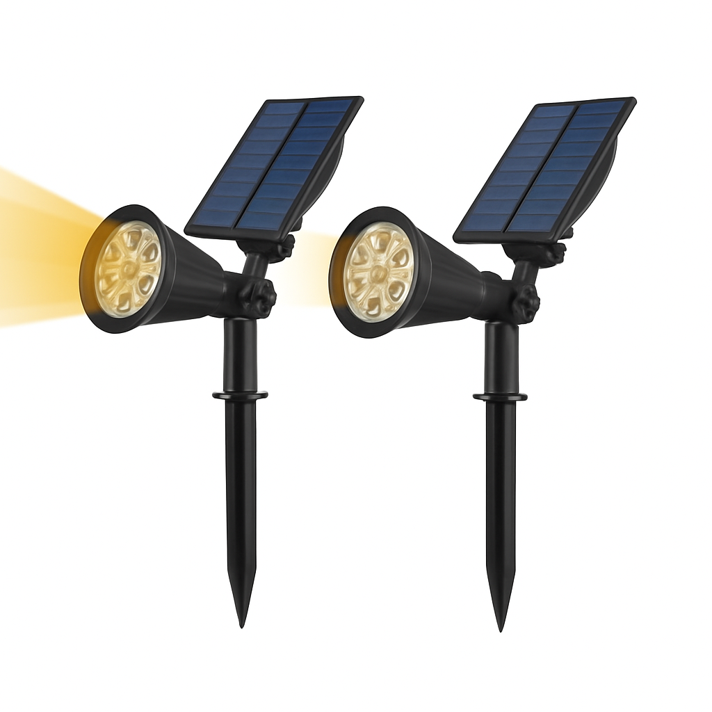 Spot dirigeable LED extérieur solaire à piquer (lot de 2)