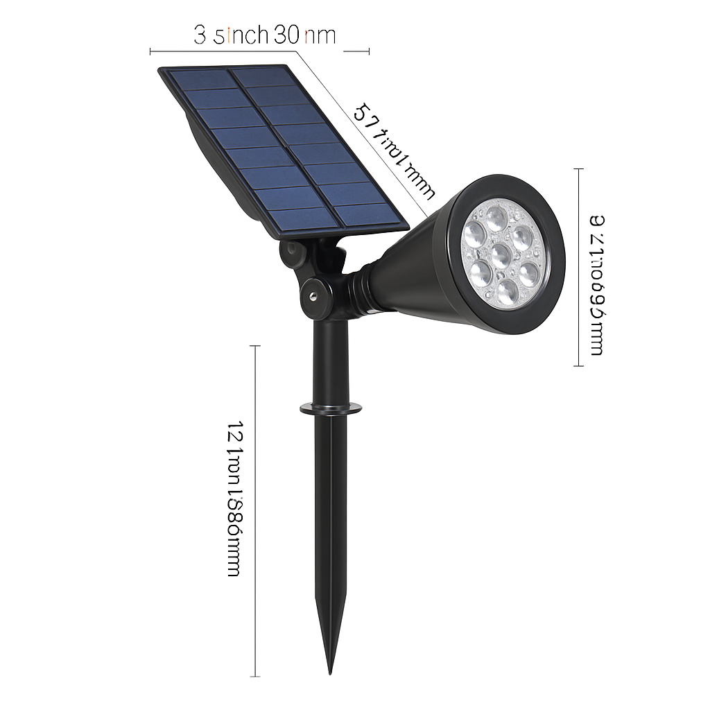 Spot dirigeable LED extérieur solaire à piquer (lot de 2)