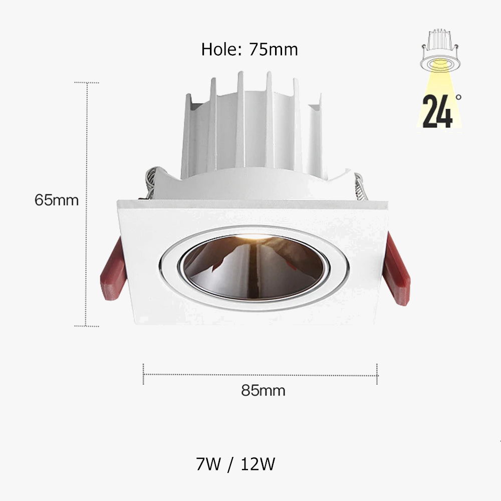 spot encastré à angle réglable pour éclairage intérieur