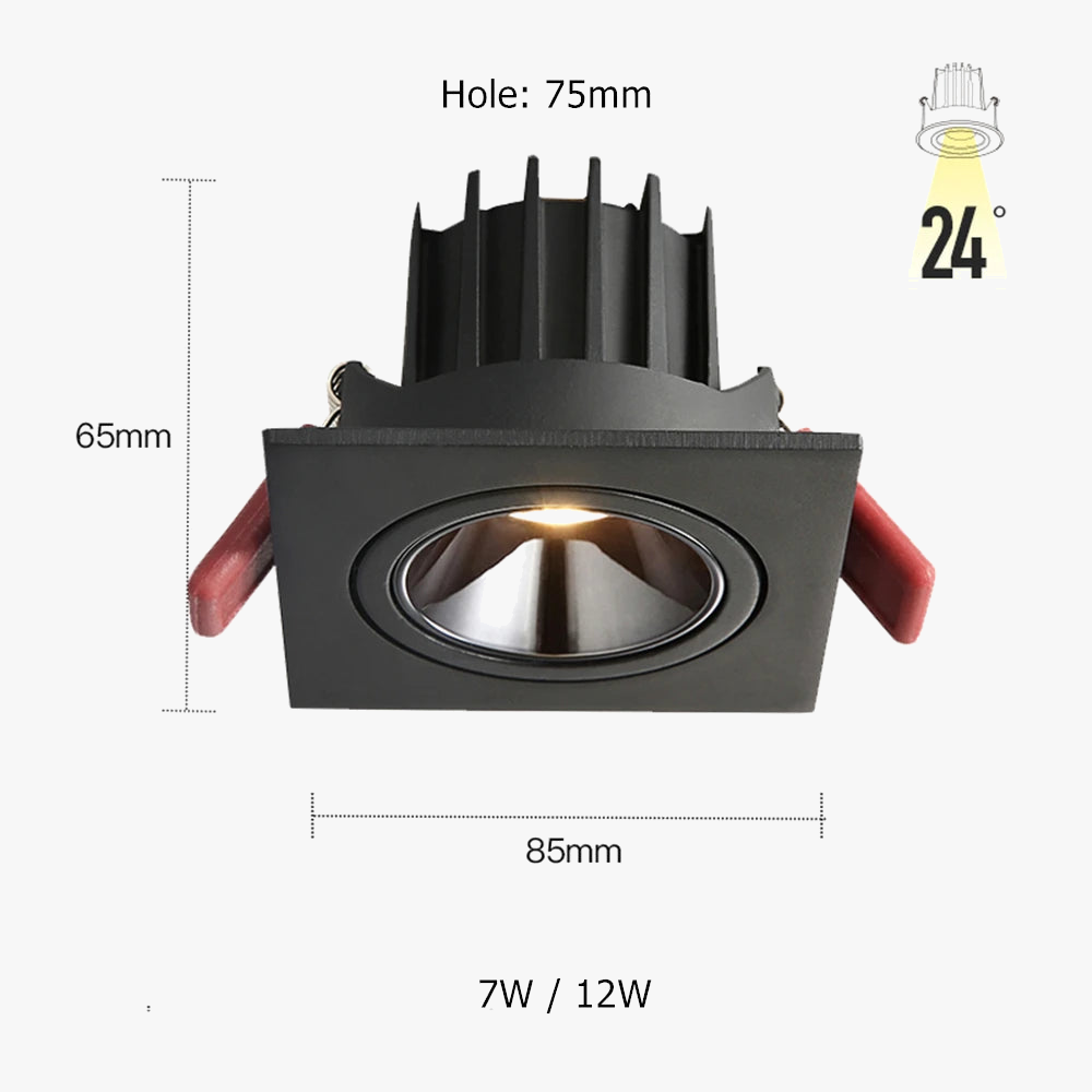 spot encastré à angle réglable pour éclairage intérieur