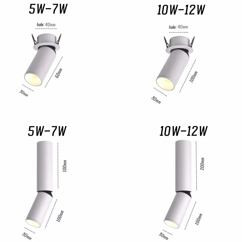 spot encastré dimmable anti-éblouissant rotation 360 degrés éclairage intérieur