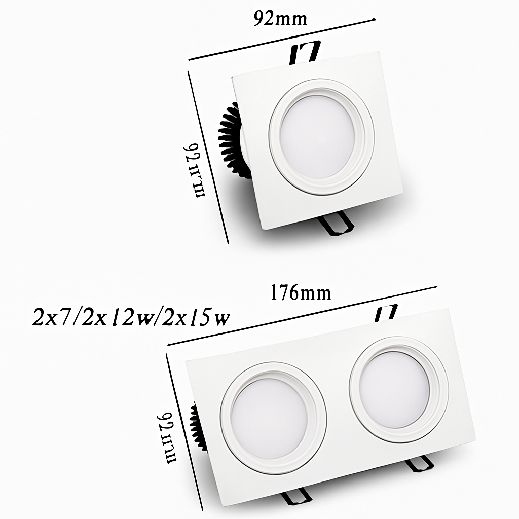 Spot Encastré Double LED Dimmable Downlight COB 7w 12w 15W 30W décoration chambre plafonnier AC 220V panneau LED lumières chambre d'hôtel