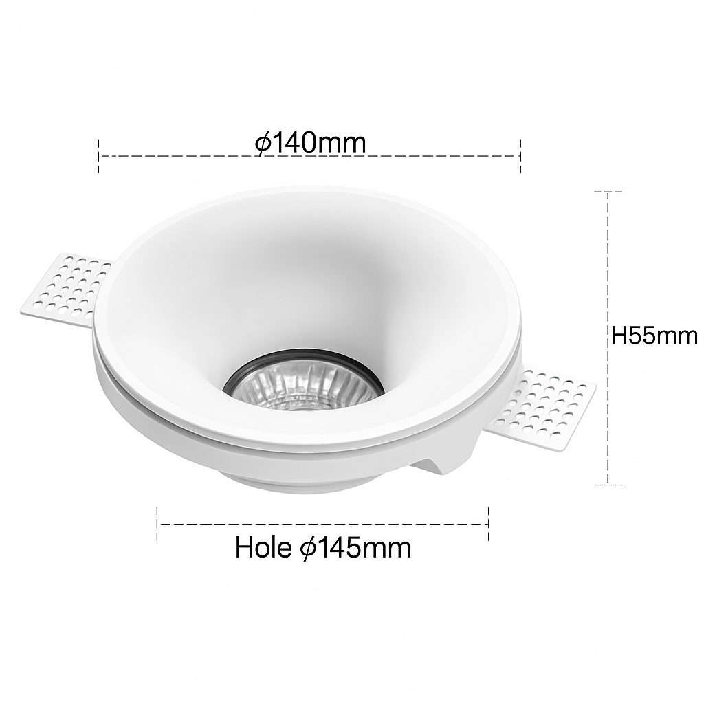 Spot encastré en gypse GU10 LED anti-éblouissant projecteur sans bordure intégré salon chambre allée éclairage domestique